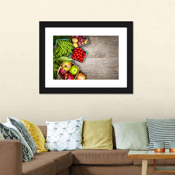 Fruits & Vegetables Canvas Wall Art-5 Horizontal-Gallery Wrap-22" x 12"-Tiaracle