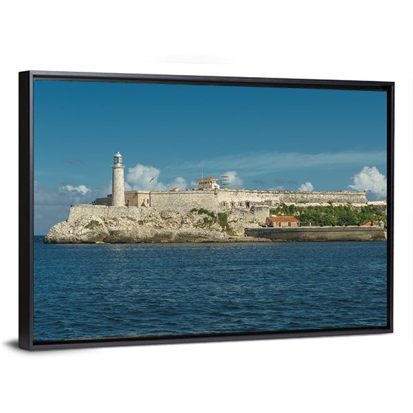 Castillo del Morro In Havana Cuba Canvas Wall Art-1 Piece-Floating Frame-24" x 16"-Tiaracle