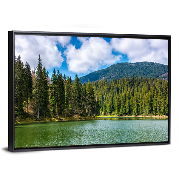 Mountain Lake Synevir Canvas Wall Art-1 Piece-Floating Frame-36" x 24"-Tiaracle