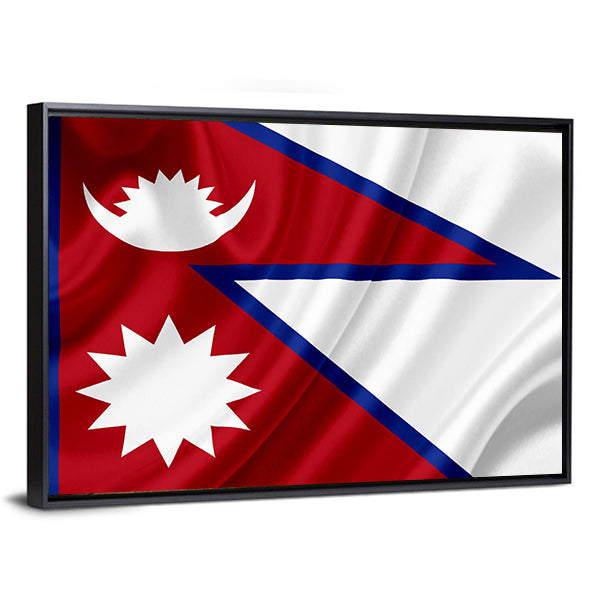 Waving Nepal Flag Canvas Wall Art