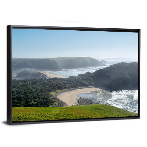 Misty Beach Canvas Wall Art-1 Piece-Floating Frame-36" x 24"-Tiaracle