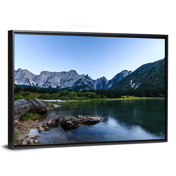 Mount Mangart In Italian Alps Canvas Wall Art-1 Piece-Floating Frame-24" x 16"-Tiaracle