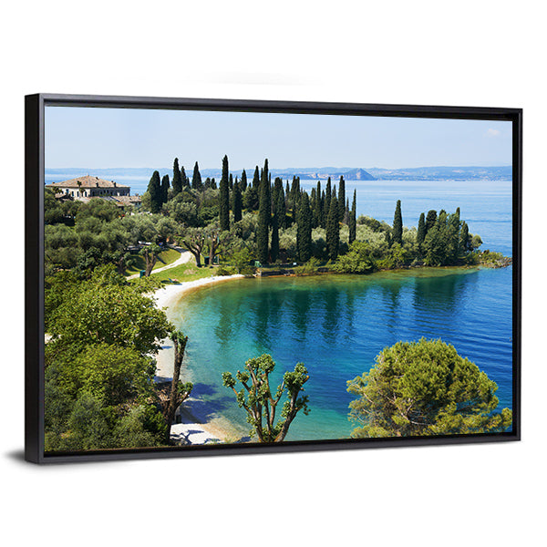 Lake Garda Italy Canvas Wall Art-1 Piece-Floating Frame-24" x 16"-Tiaracle