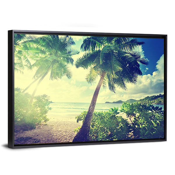 Takamaka Beach Sunset Canvas Wall Art