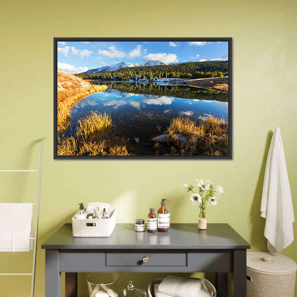 Colorado Rocky Mountain Lake Reflection Canvas Wall Art