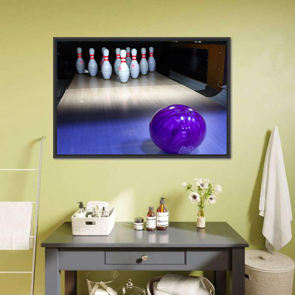 Bowling Ball And Pins Canvas Wall Art