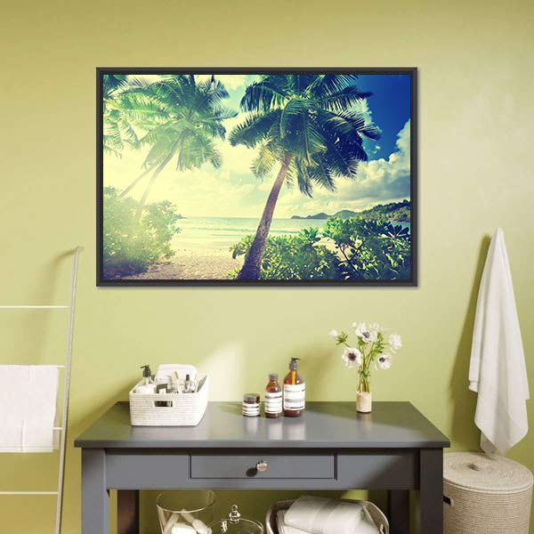 Takamaka Beach Sunset Canvas Wall Art