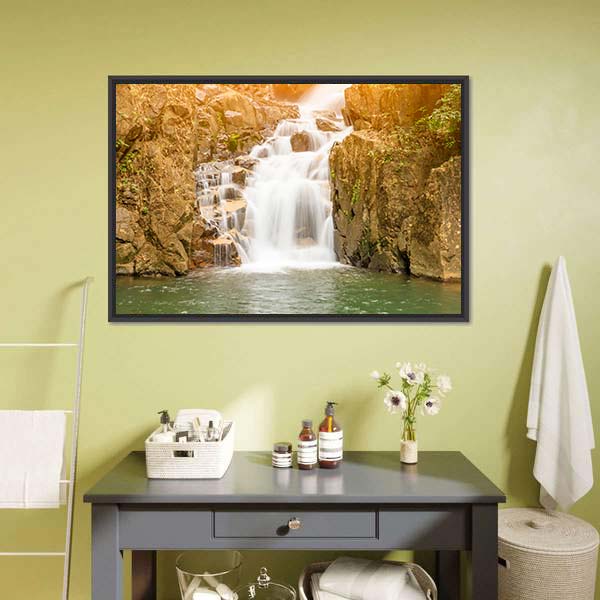 Namtok Phlio Waterfall Canvas Wall Art-5 Horizontal-Gallery Wrap-22" x 12"-Tiaracle
