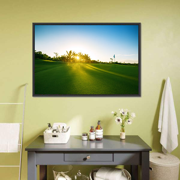 Countryside Golf Course at Sunrise Canvas Wall Art