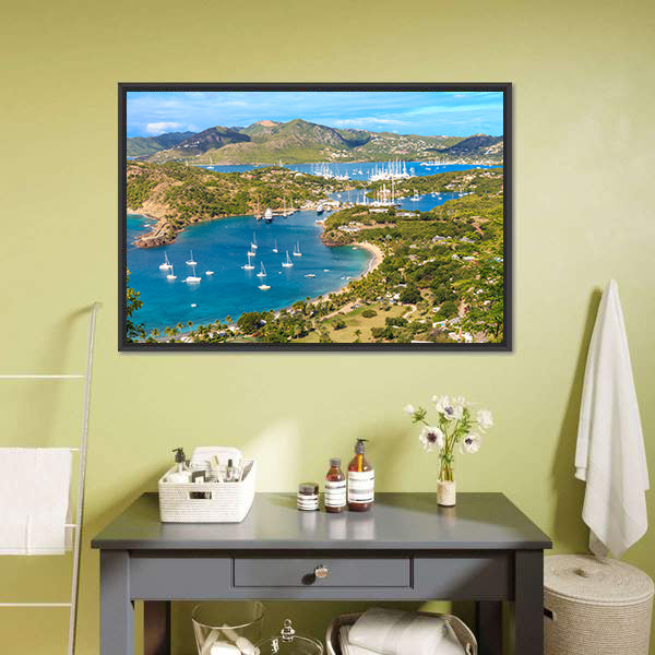 Antigua Bay Canvas Wall Art-5 Horizontal-Gallery Wrap-22" x 12"-Tiaracle