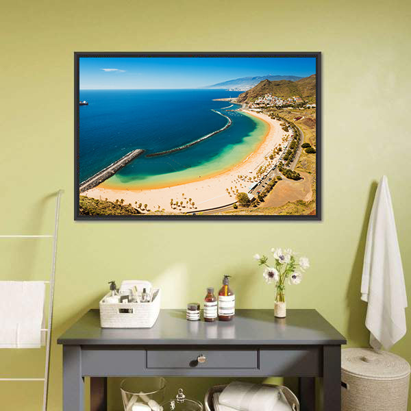 Beach Las Teresitas Canvas Wall Art-3 Horizontal-Gallery Wrap-25" x 16"-Tiaracle