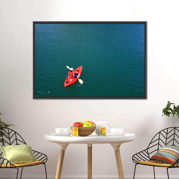 Kayaking in Calm Ocean Waters Canvas Wall Art