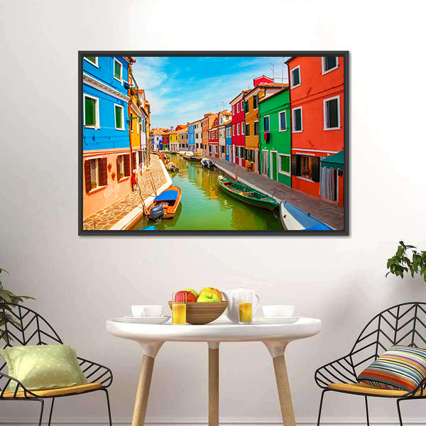 Burano Island in the Venetian Lagoon Canvas Wall Art