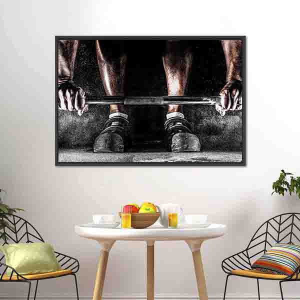Bodybuilder Man Motivational Canvas Wall Art-3 Horizontal-Gallery Wrap-25" x 16"-Tiaracle