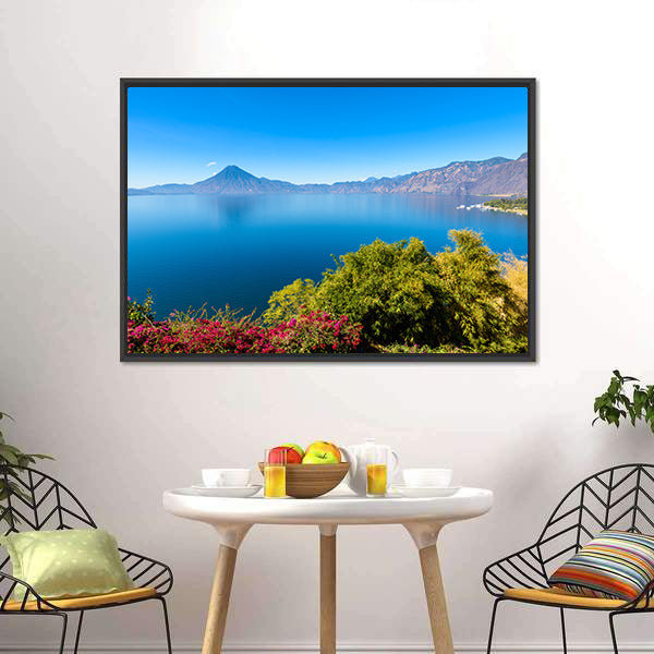Volcanoes Over Lake Atitlan Canvas Wall Art