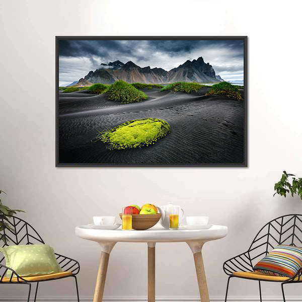 Great Wind Rippled Beach Black Sand Canvas Wall Art-5 Horizontal-Gallery Wrap-22" x 12"-Tiaracle