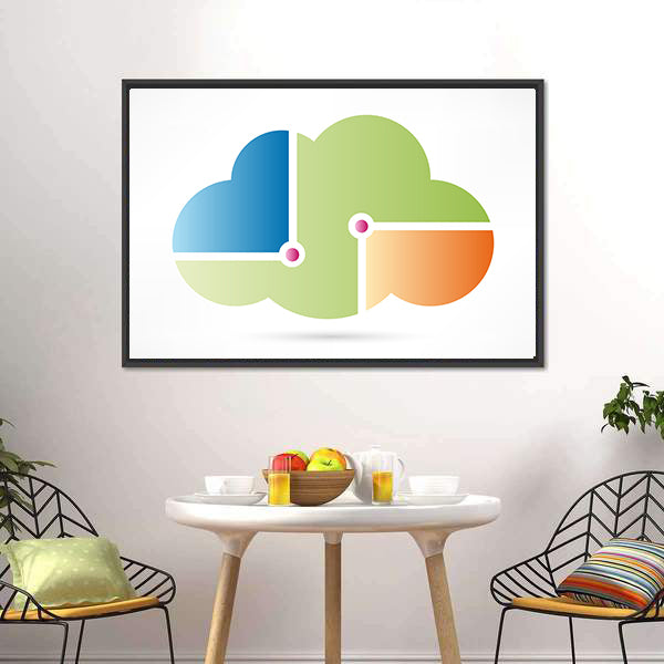 Four-quadrant Cloud Computing Icon Canvas Wall Art