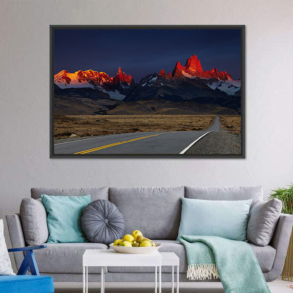 Mount Fitz Roy At Sunrise Canvas Wall Art-5 Horizontal-Gallery Wrap-22" x 12"-Tiaracle