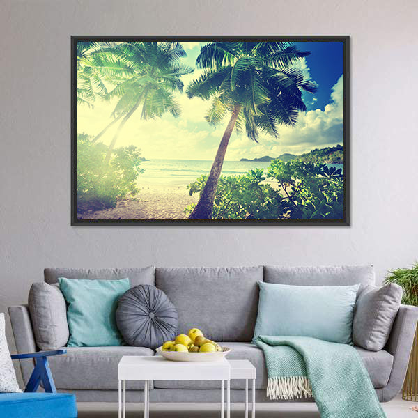Takamaka Beach Sunset Canvas Wall Art