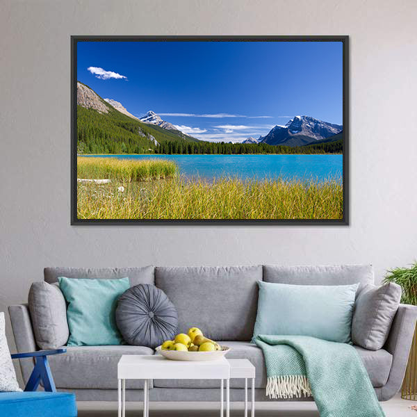 Jasper National Park Lake and Mountains Canvas Wall Art