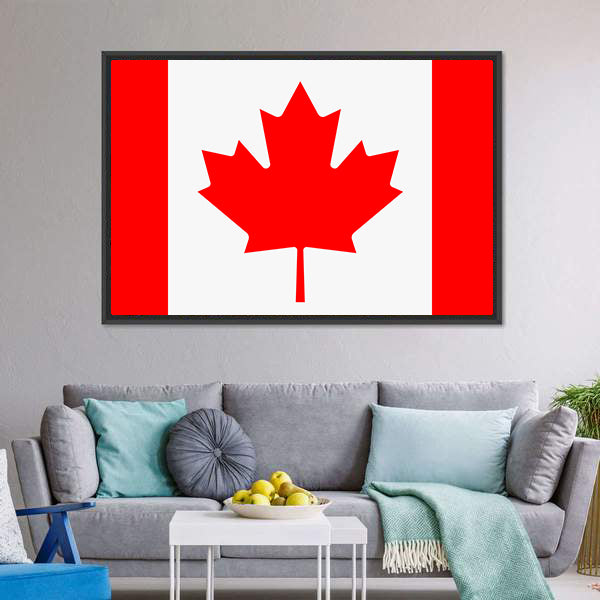 Flag Of Canada Canvas Wall Art-5 Horizontal-Gallery Wrap-22" x 12"-Tiaracle