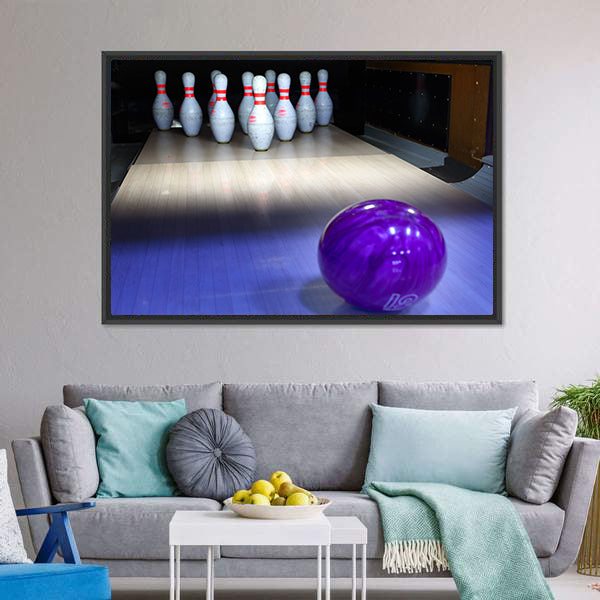 Bowling Ball And Pins Canvas Wall Art