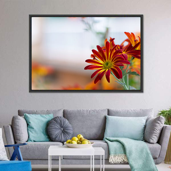 Chrysanthemum Under Sky Canvas Wall Art-3 Horizontal-Gallery Wrap-25" x 16"-Tiaracle