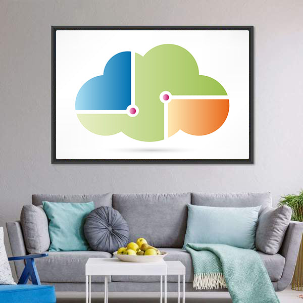 Four-quadrant Cloud Computing Icon Canvas Wall Art