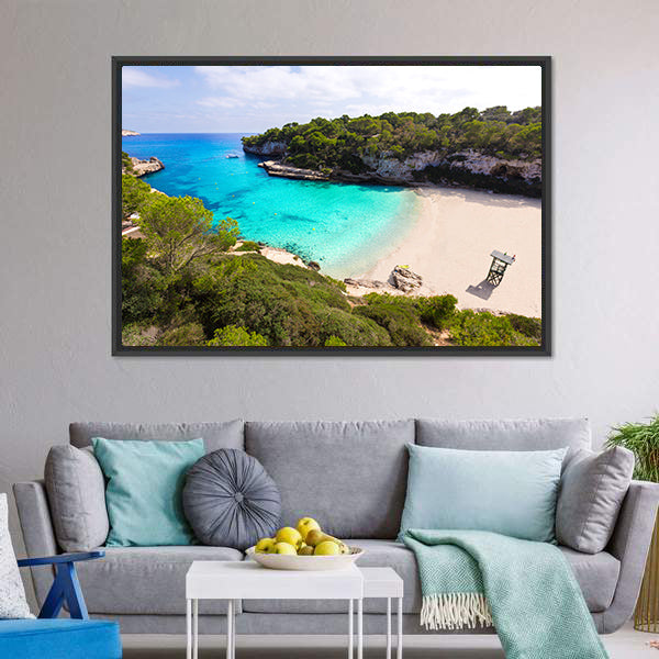 Beach In Mallorca Spain Canvas Wall Art-5 Horizontal-Gallery Wrap-22" x 12"-Tiaracle