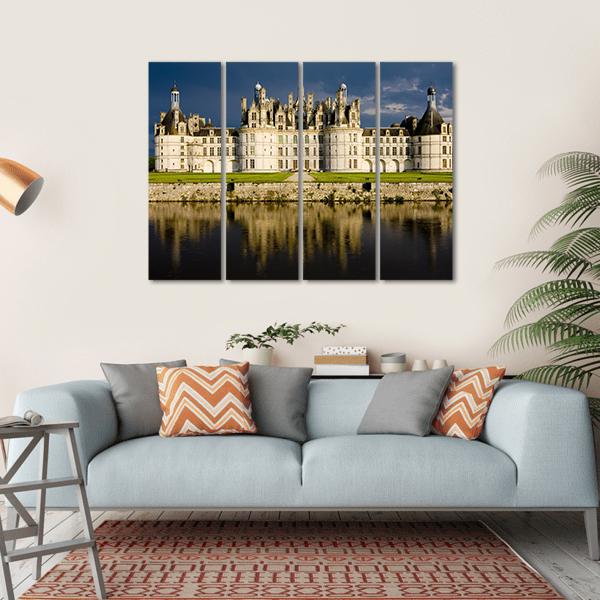 Chambord Castle Canvas Wall Art-4 Horizontal-Gallery Wrap-34" x 24"-Tiaracle