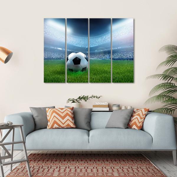 Close Up Of Football Canvas Wall Art-4 Horizontal-Gallery Wrap-34" x 24"-Tiaracle