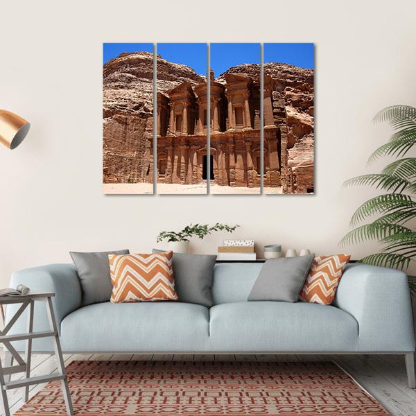 Petra Treasury In Jordan Canvas Wall Art-4 Horizontal-Gallery Wrap-34" x 24"-Tiaracle