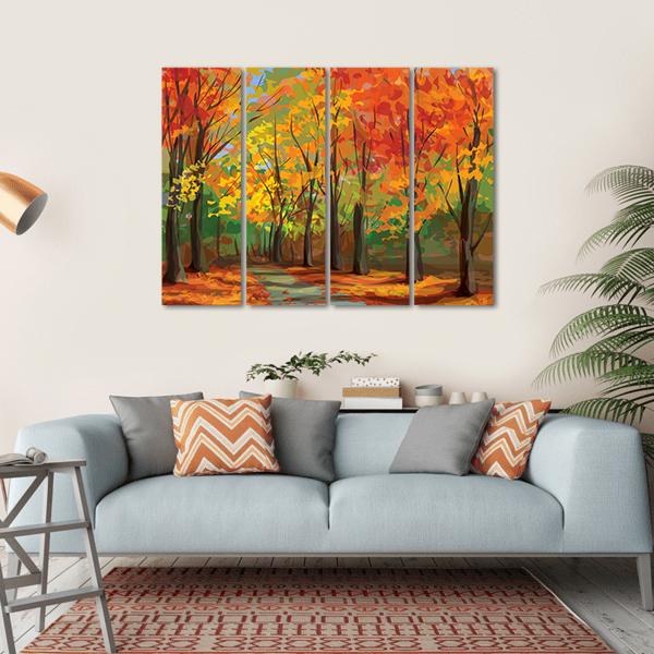 Pathway In Park Canvas Wall Art-4 Horizontal-Gallery Wrap-34" x 24"-Tiaracle