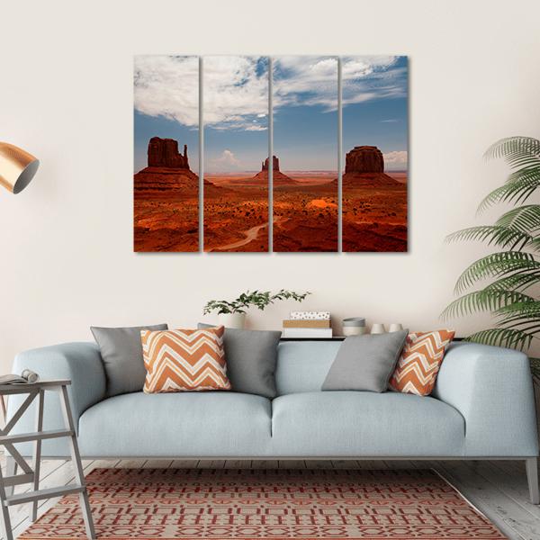 Monument Valley Utah Canvas Wall Art-4 Horizontal-Gallery Wrap-34" x 24"-Tiaracle