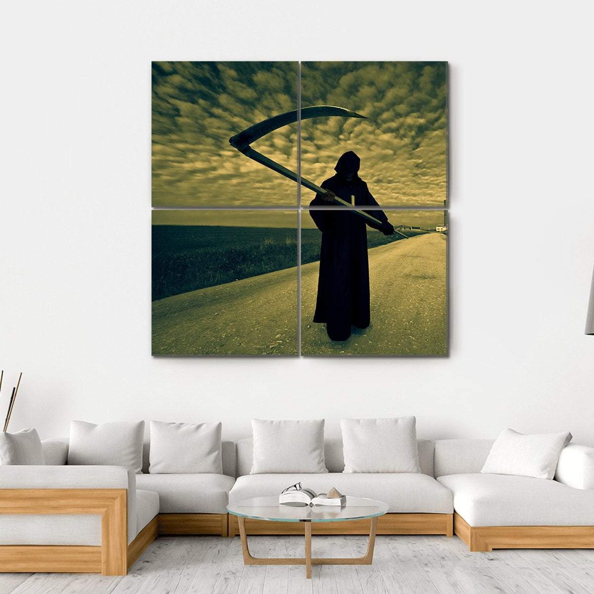 Grim Reaper Canvas Wall Art-4 Square-Gallery Wrap-17" x 17"-Tiaracle