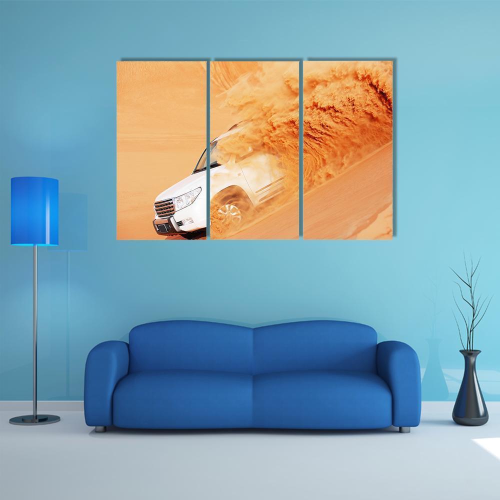 4*4 In Arabian Desert Canvas Wall Art-3 Horizontal-Gallery Wrap-37" x 24"-Tiaracle