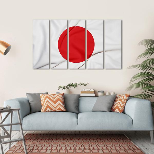 Japan Flag Canvas Wall Art-5 Horizontal-Gallery Wrap-22" x 12"-Tiaracle