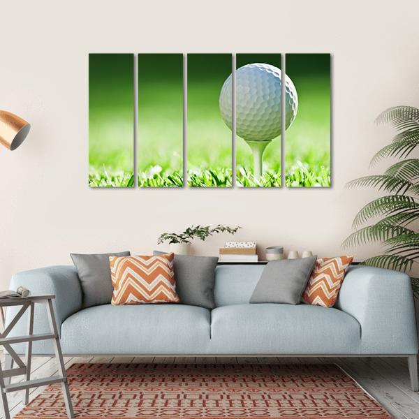 Golf Ball On Green Grass Canvas Wall Art-5 Horizontal-Gallery Wrap-22" x 12"-Tiaracle
