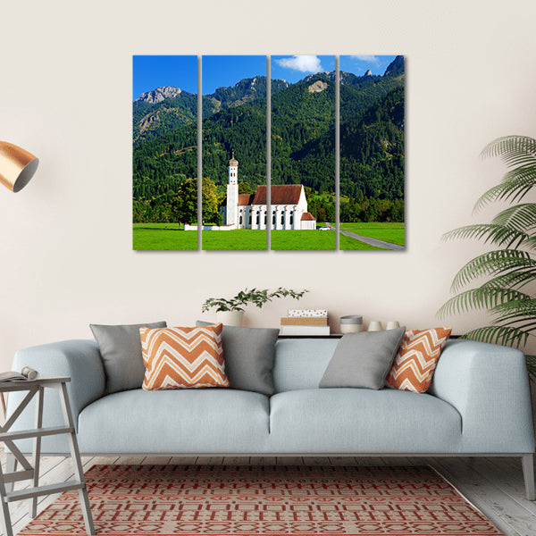 St Coloman Pilgrimage Church in Alpine Meadows Canvas Wall Art
