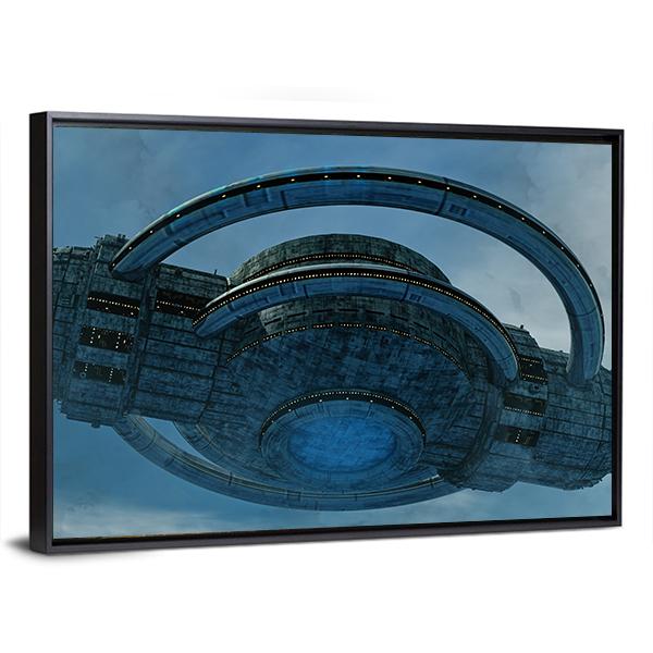 Alien UFO Canvas Wall Art-3 Horizontal-Gallery Wrap-25" x 16"-Tiaracle