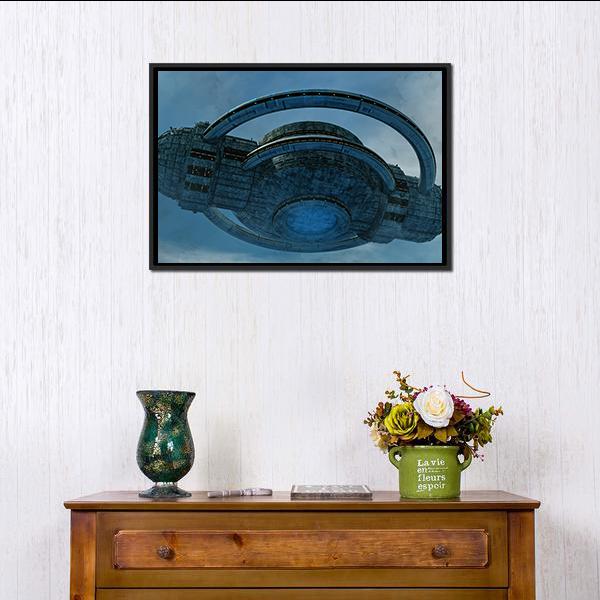 Alien UFO Canvas Wall Art-3 Horizontal-Gallery Wrap-25" x 16"-Tiaracle