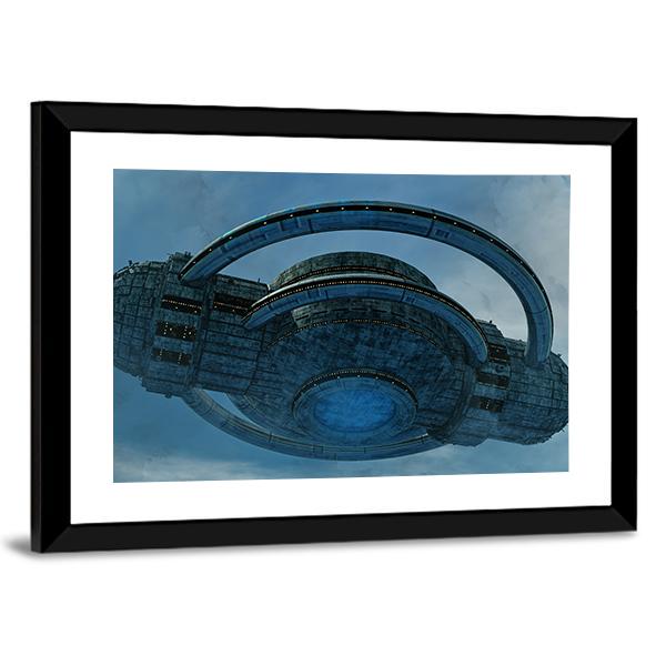 Alien UFO Canvas Wall Art-3 Horizontal-Gallery Wrap-25" x 16"-Tiaracle