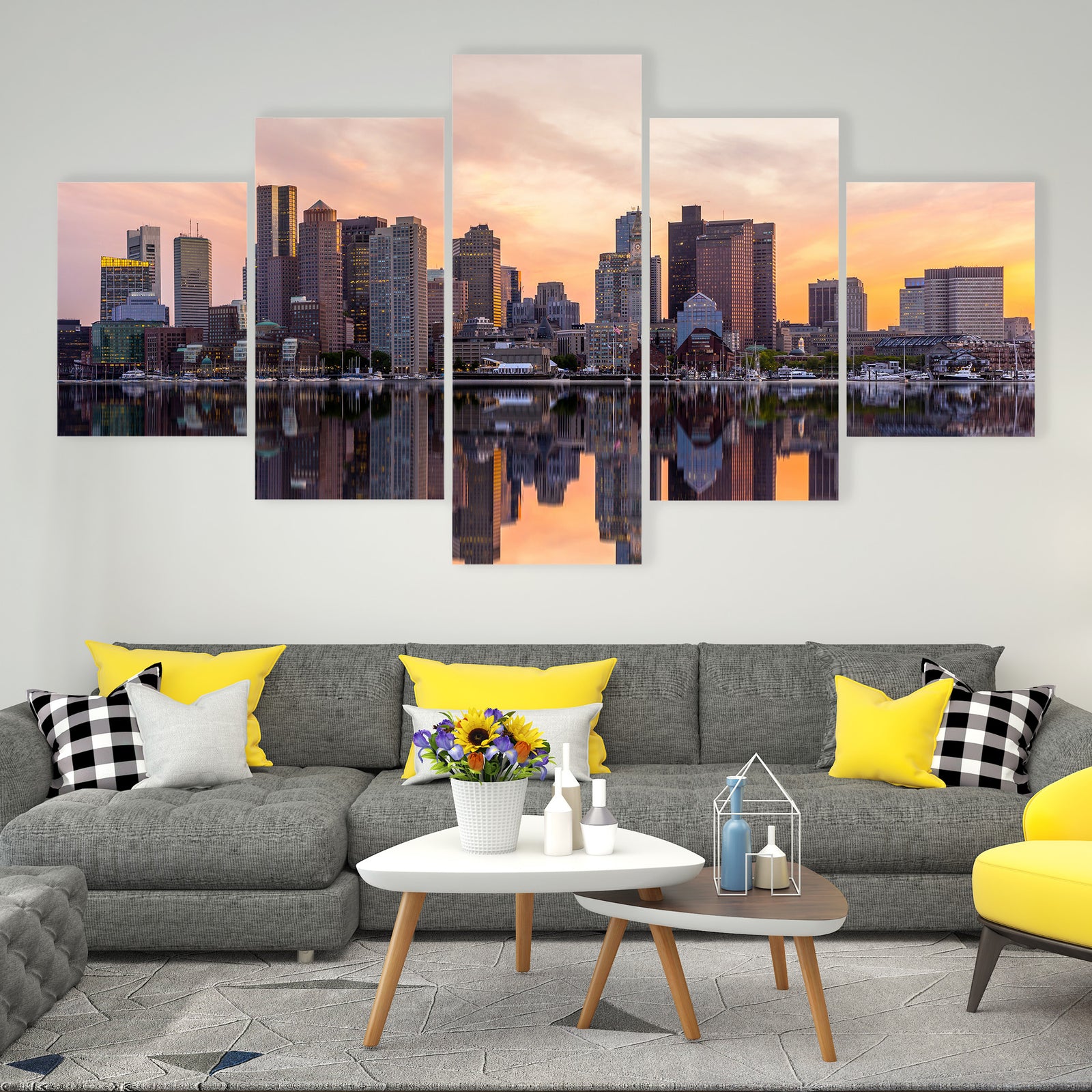 Boston Downtown Skyline Canvas Wall Art