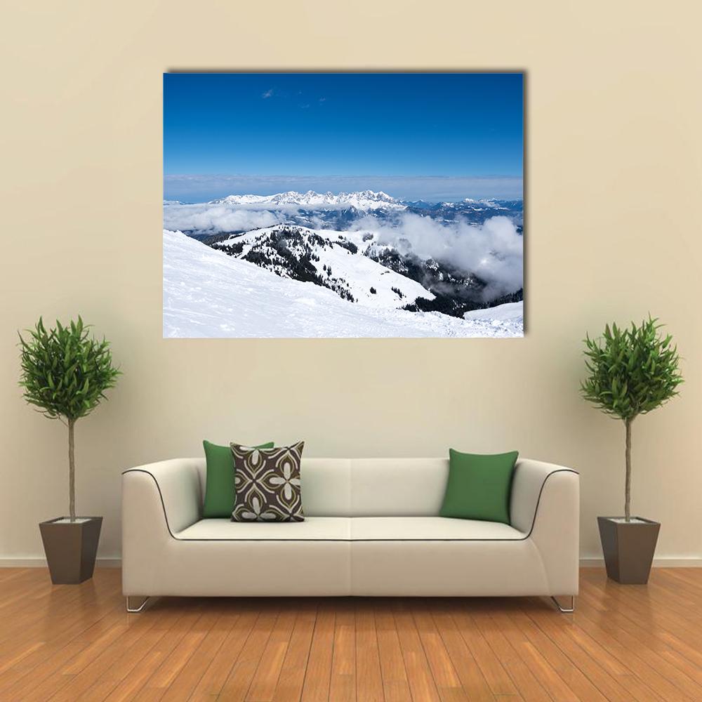 Alps From Mountain Austria Canvas Wall Art-1 Piece-Gallery Wrap-36" x 24"-Tiaracle