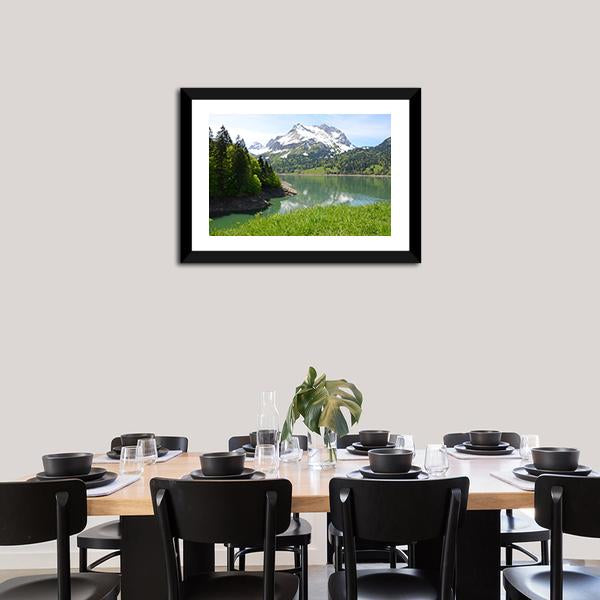 Amazing Mountain Lake Canvas Wall Art-3 Horizontal-Gallery Wrap-25" x 16"-Tiaracle
