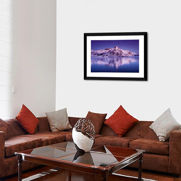 Amazing Mountain Ridge & Lake Canvas Wall Art-1 Piece-Framed Print-20" x 16"-Tiaracle