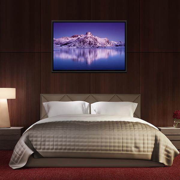 Amazing Mountain Ridge & Lake Canvas Wall Art-5 Horizontal-Gallery Wrap-22" x 12"-Tiaracle