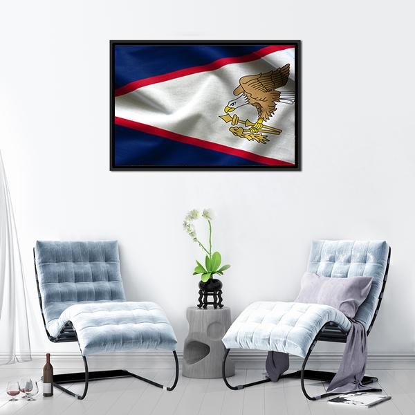 American Samoa Flag Canvas Wall Art-3 Horizontal-Gallery Wrap-25" x 16"-Tiaracle