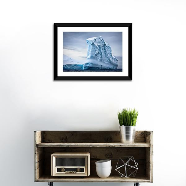 Antarctic Iceberg In The Snow Canvas Wall Art-1 Piece-Framed Print-30" x 20"-Tiaracle