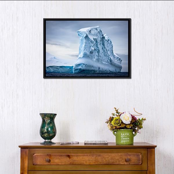 Antarctic Iceberg In The Snow Canvas Wall Art-5 Horizontal-Gallery Wrap-22" x 12"-Tiaracle